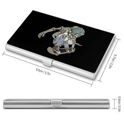 Skull Skateboard Business Card Holder Slim Credit Case Pocket Name Case Wallet for Men Women2
