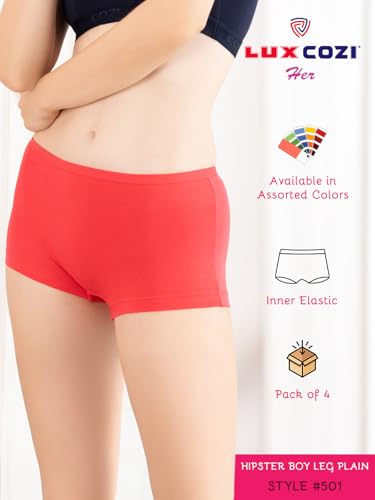 Image of Lux Cozi Women's 100% Cotton Panties |Colors and Prints May Vary | Pack of 4 |