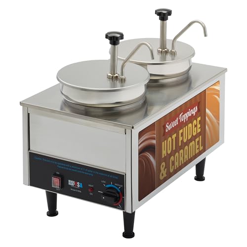 51074H Hot Fudge-Caramel Warmer, 2 Pumps and 2 Boxes, 17" H, 13" W, 21" L, Stainless Steel image 4