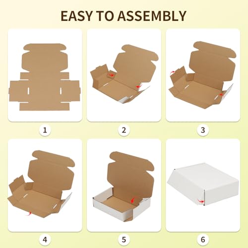 Image of WIFTREY 100 Pcs Shipping Boxes 5.91X3.94X1.57, White Corrugated Cardboard Box for Shipping Small Business, Gift Packing, Mailing