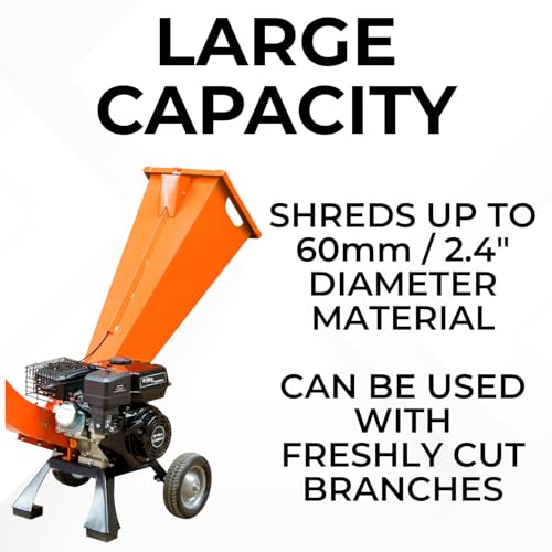 7HP Petrol Wood Chipper For Garden - Powerful 212cc 7HP Engine - Chips Branches Up To 60 mm In Diameter - Adjustable Chute - Sturdy Tyres - Ideal For Uneven Terrain - Compact Design - Gardening Tools 3 7HP Petrol Wood Chipper For Garden - Powerful 212cc 7HP Engine - Chips Branches Up To 60 mm In Diameter - Adjustable Chute - Sturdy Tyres - Ideal For Uneven Terrain - Compact Design - Gardening Tools - Image 3