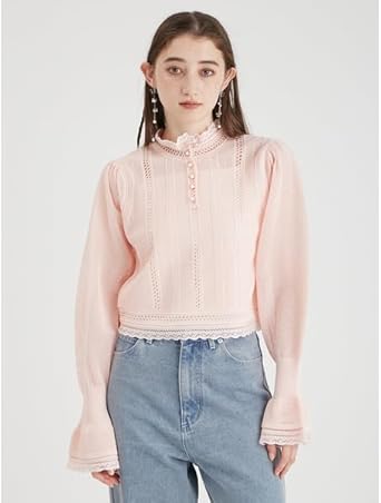 Amazon | [ファーファー] レーシーニットプルオーバー