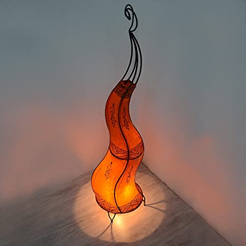 Orientalische Stehlampe Aida Rot100cm Groß Marokkanische Stehlampen Gestell aus Metall Lampenschirm aus Leder Lederlampe Hennalampe Lampe Lederleuchte Moderne Barock Antik Dekoration 320329
