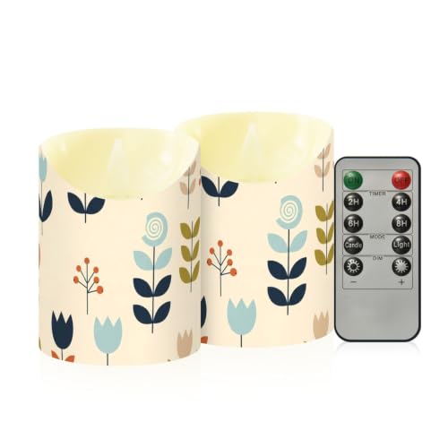 Velas votivas LED programables con mando a distancia y efecto parpadeo real pack de 2 2