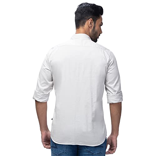 Image of Parx Men's Pure Cotton Solid Pattern Slim Fit Semi Cutaway Collar Full Sleeve Casual Shirt