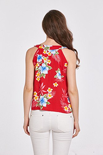 Image of Matchable Family Hawaiian Luau Men Women Girl Boy Clothes in Hibiscus Red