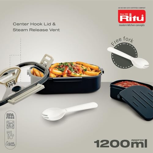Image of RITU J-434 Robo Lunch Box for School, Office & Travel Use-1200ml