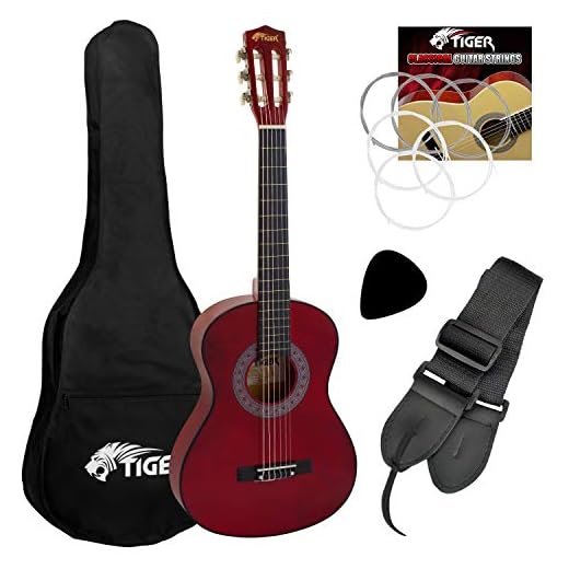 Tiger Set de Guitarra Clásica, Tamaño 1/4, Color Rojo