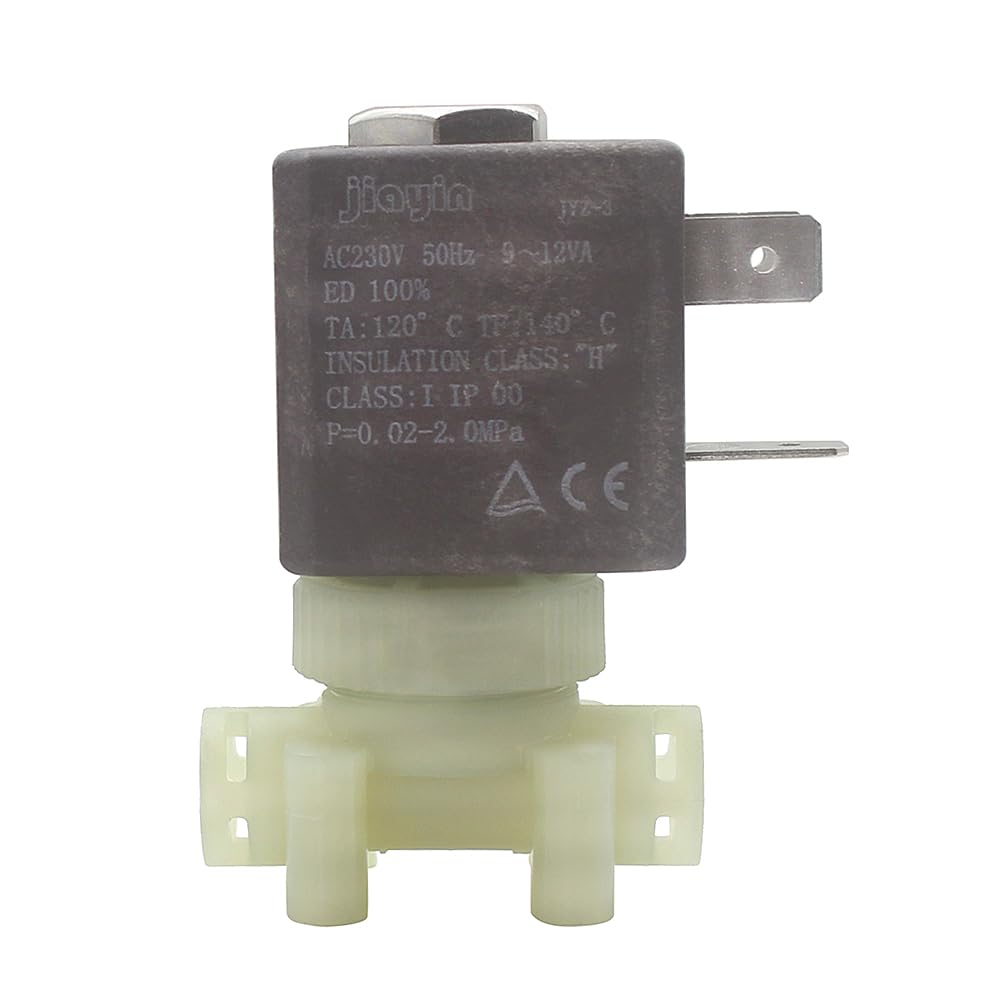 Jaiyniyadakata Grey Jiayin Jyz-3 Ac 230V 50Hz 20Bar G1/8" Cannula 2/2 Way Plastic Normally Closed Water Solenoid Valve For Steam/Coffee Makers,Etc
