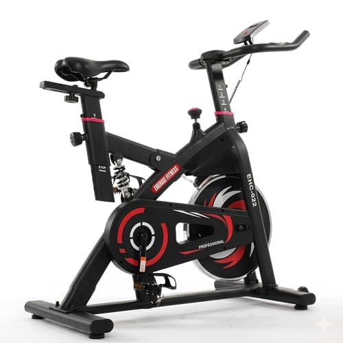Image of Spin Bike Exercise, 20kg Flywheel | EHC-022 Home Use Indoor Cycling Bike for Cardio & Weight Loss | LCD Screen with Multi Tracking, Adjustable Seat & Handlebars | Quiet Belt Drive, 140kg Max User Capacity Exercise Cycle