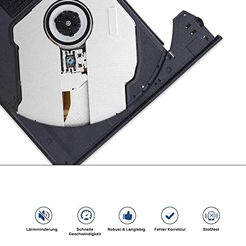 Lecteur CD DVD avec USB 3.0 graveur de CD type C ROM externe portable pour PC portable - 6