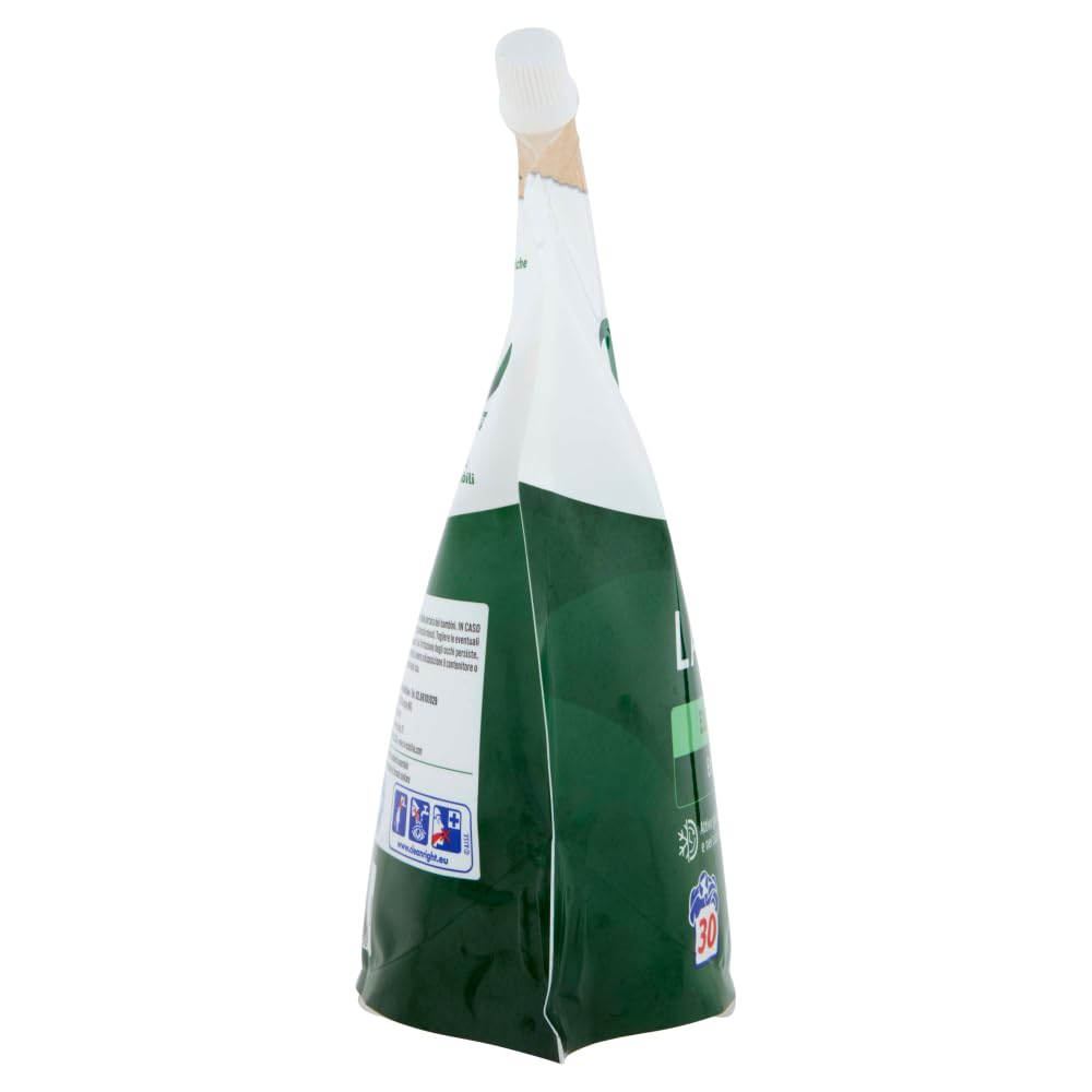 CHANTECLAIR VERT Detergente líquido Lavatrice eucalipto y aloe – Detergente ecológico Extra quitamanchas – 30 lavados, bolsa de 1200 ml + llavero Beni Culinari gratis