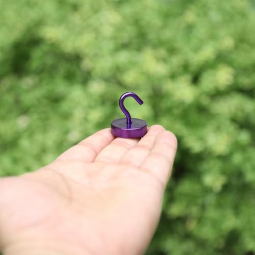 Image of Neosmuk Magnetic Hooks Steel Tube Design for Cruise,80lb+ Purple,10 Pack | Cruise Ship Essentials,Heavy Duty Magnett Hooks for Cabins, Refrigerator, Grill, Hanging, and Travel Extra Strong Must-Haves
