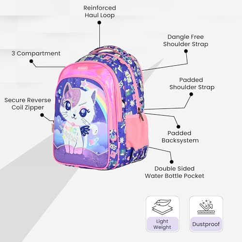 Image of HOT SHOT UNIVERSE CAT 1822|school bag for girls|bag for girls |kids school bag|18 INCH|water resistant|32L kids backpack