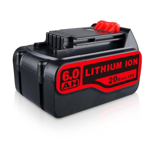 DASNITE LB2X4020 18V/20V 6.0Ah Li-ion Ersatzakku für Black & Decker 18V Akku 20V Max Kompatibel mit Black+Decker 18V BL2018 BL2018-XJ BL1518 BL4018 LB20 LBX20 LBXR20 LBXR2020-OPE LBXR20B-2 LB2X4020