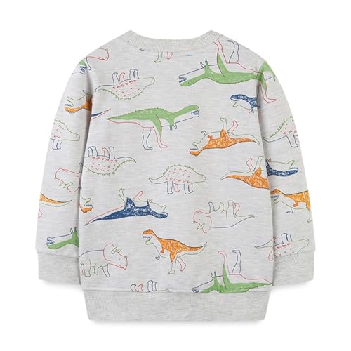 Baby Long Sleeve T-Shirt Toddler Long Sleeve Crewneck Cartoon Sweat Shirt Winter Warm Graphic Boys Long Sleeve Tee
