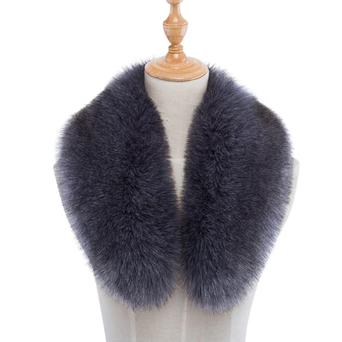 Faux Fur Hood Trim Replacement Collar, Detachable Faux Fur Scarfs for Women, Replacement Neck Warmer Scarf Shawl Wrap F2
