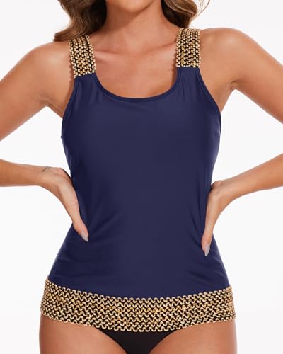 Image of Aqua Eve Tankini Tops for Women Swimwear Top Only Tummy Control Bathing Suit Top No Bottom (Available in Plus)