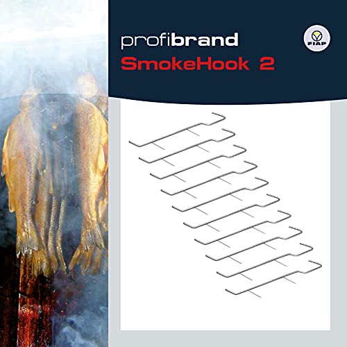 FIAP profibrand SmokeHook 2 - Räucherhaken - Fisch - Forellenräucherhaken - Edelstahl - Räuchern - Räuchermaterial - Hohe Qualität - Tragkraft 5 kg - 210 mm - 10 Stück