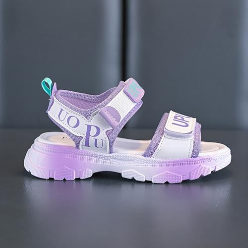 IWIHMIV Sandals for Girls Open Toe Comfortable Thick Soled Beach Non Slip Sandals with Rubber Sole Outdoor Summer Shoes4