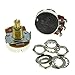 2-Pack Full Size Alpha Guitar Bass Pots Potentiometer with 19.5mm Brass Shaft Guitar Linear Pot B500K