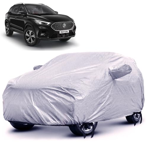 Image of SENSI Waterproof, UV Protection Car Cover for MG Astor with 4 Tyre Belts & Mirror Pockets|, 3-Layer Stitched, Cover - Protects Against Dust, Sun & Rain