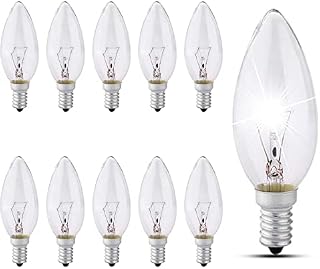 Screw in Light Bulbs, E14 Candle Bulbs Dimmable,10 Pack Candle Bulbs SES /e14, 2700K Warm White
