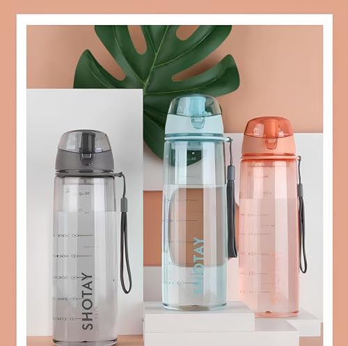 Image of THE VENTI SHOTAY COOL Unbreakable Water Bottle with Sipper BPA Free Tritian, Leak-Proof Water Bottle Ideal for Office, Sports, School, Gym (Black -820ML)