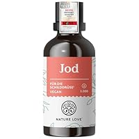 NATURE LOVE® Jod Tropfen - 150µg 50ml - alkoholfrei und vegan - geschmacksneutral, hoch bioverfügbar - hochdosiert & laborgeprüft