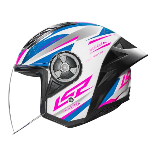 Capacete Ls2 Airflow II OF616 S Draze Branco e Rosa Tamanho:60