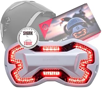 Brake Free Helmet Light - Smart Wireless Motorcycle Lights- Weatherproof LED Motorcycle Helmet Light - Lightweight & Aerodynamic Design - Smart Brake Detection - Single Button Operation - White