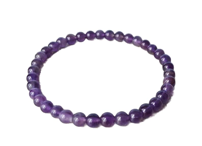 Bracelet améthyste 4,5mm pour homme et femme LKBEADS élastique 18cm