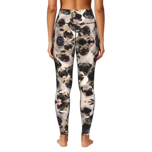 Leggings elásticos suaves de cintura alta Bunch of Dogs para un entrenamiento cómodo diario 4