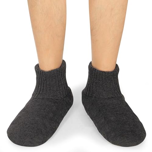 BenSorts Men Fuzzy Slipper Socks with Grippers Non Slip Indoor House Socks Christmas Gifts4