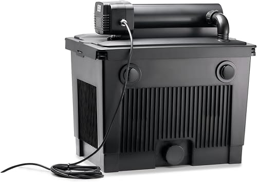 Pontec MultiClear Set 25000, schwarz - Durchlauffilter-Set, UVC-Vorklärgerät (24 W), für Teiche bis 25.000 l (ohne Fischbesatz), Sauerstoffanreicherung