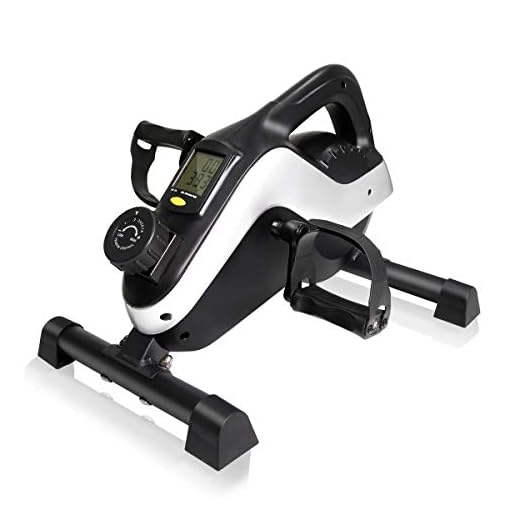 IDEER LIFE Under Desk&Stand Up Exercise Bike,Mini Elliptical Trainers Stepper Pedal w/Adjustable Resistance and LCD Display,Fitness Exercise Peddler for Home&Office Workout (White Blue 09023)