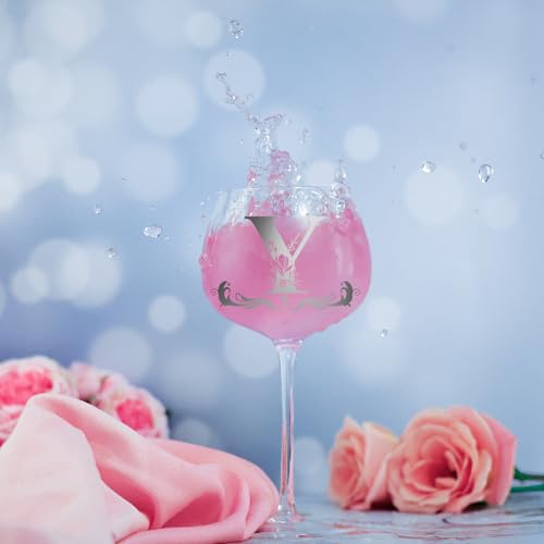 Mothers Day Gifts for Mom, Grandma, Wife - Personalized Initial A-Z Wine Glass Gifs for Women - Unique Birthday Gift for Her, Sister, Best Friend - 16oz Elegant Custom Monogram Glass (Letter Y) — view 3