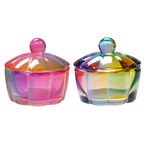 GSHLLO 2 Piezas Vasos de Cristal para Uñas 4 cm diámetro miniatura 1