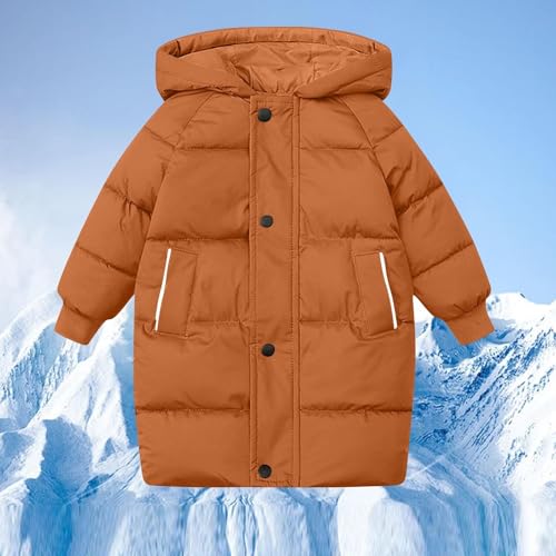 Kids Girls Winter Long Puffer Coat Padded Down Parka Coats Windproof Lightweight Zip Up Hooded Quilted Outwear3