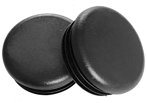 (Pack of 8) - 2\" Round (14-20 Ga 1.840\"-1.930\" ID), Black Plastic Tubing Plug 2 Inch End Cap - Steel Furniture Pipe Tube Cover Insert | Fencing Post - End Caps for Fitness Equipment