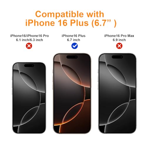 Image of OneFish Screen Protector for iPhone 16 Plus, HD Clear, Full Edge Coverage 6.7 inch 16 Plus,Scratch Resistant, Bubble Free, Easy Installation, Auto Dust-Elimination, 2 Pack