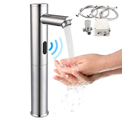 Gimify GIMIFY - Grifo con sensor automático, sin contacto, mezcla de agua fría y caliente, acabado cromado