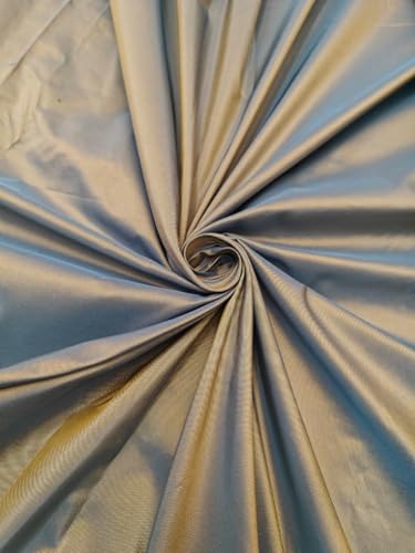 Taffetas satin de soie bleu or pour vêtement structuré chic TAF362延