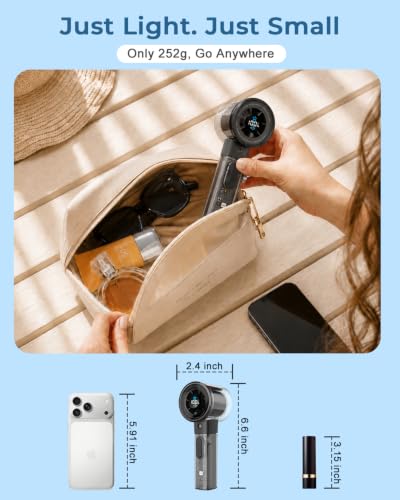 Image of Eopora Mini Mist Fan, Portable Rechargeable Hand High Speed Fan, 8-12H Time