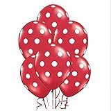 AnnoDeel 50 Pcs 12' Latex Balloons, Red Polka Dot Balloons for Valentine's Day Brithday Balloon Wedding Balloon decoration