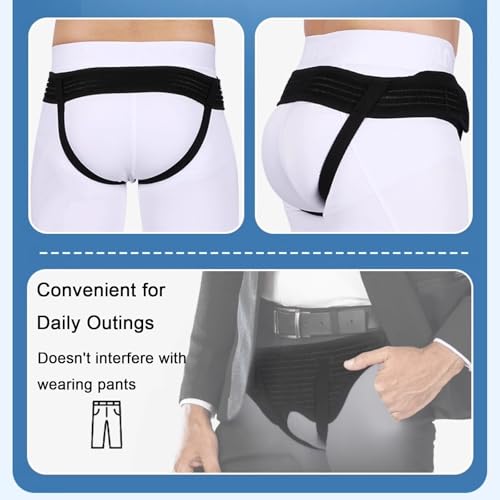 Faja de Hernia Inguinal para Hombre, Ajustable, Beige, Grande miniatura 5