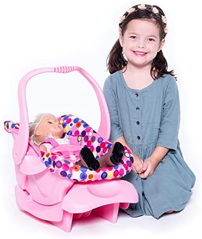Joovy Toy Car Seat, Doll Accessory, Doll Furniture, Pink Dot