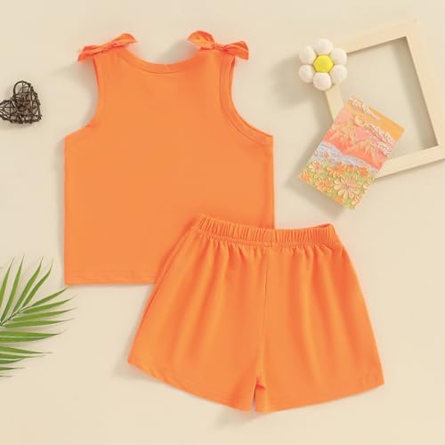 Image of Toddler Little Girl Clothes Summer Sleeveless Daddys Girl Letter Tank Tops Shorts Set 2Pcs Kids Casual Outfits