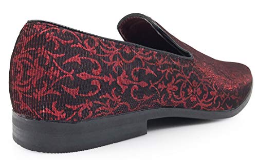 ARK1 Men's Vintage Satin Silky Floral Fashion Dress Loafer Slip On Tuxedo Formal Dress Shoes Designer3