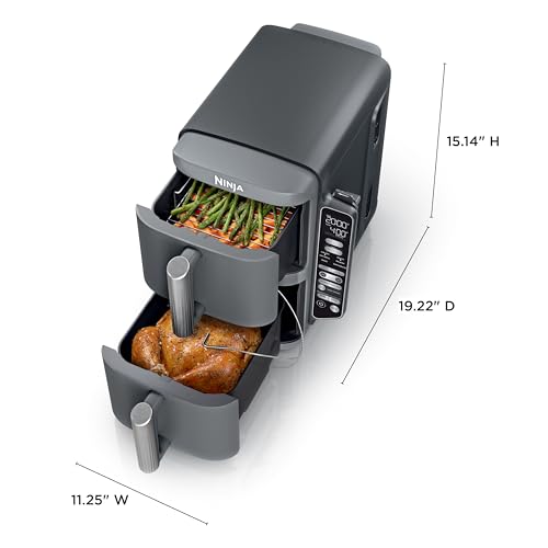 Ninja-DoubleStack-XL-Smart-2-Basket-Air-Fryer-Smart-Cook-System-DoubleStack-Technology-Cook-4-Foods-at-Once-Space-Saving-Design-10-QT-6-in-1-Smart-Finish-Match-Cook-Air-Fry-Broil-Bake-SL451 Ninja DoubleStack XL Smart 2 Basket Air Fryer Smart Cook System DoubleStack Technology Cook 4 Foods at Once Space Saving Design 10 QT 6 in 1 Smart Finish Match Cook Air Fry Broil Bake SL451